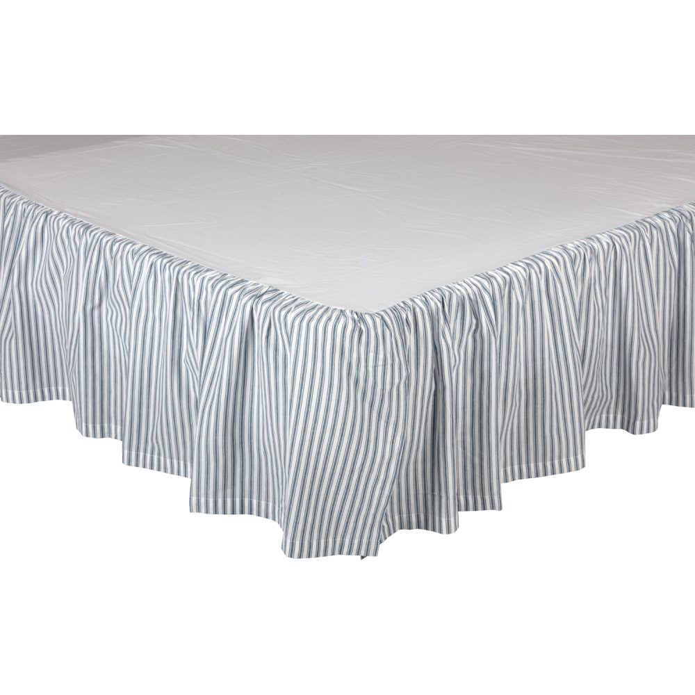 Sawyer Mill Blue Ticking Stripe Twin Bed Skirt 39x76x16 - Image 2