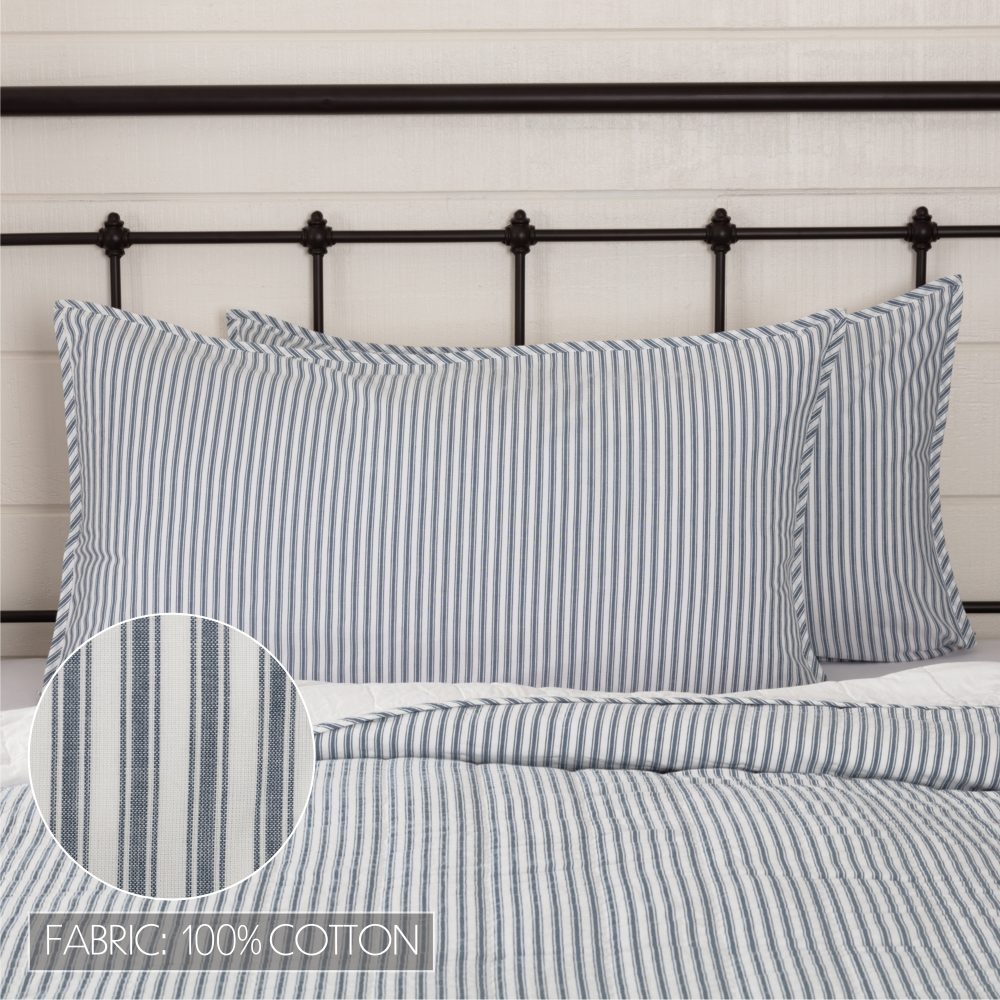 Sawyer Mill Blue Ticking Stripe King Sham 21x37 - Image 4