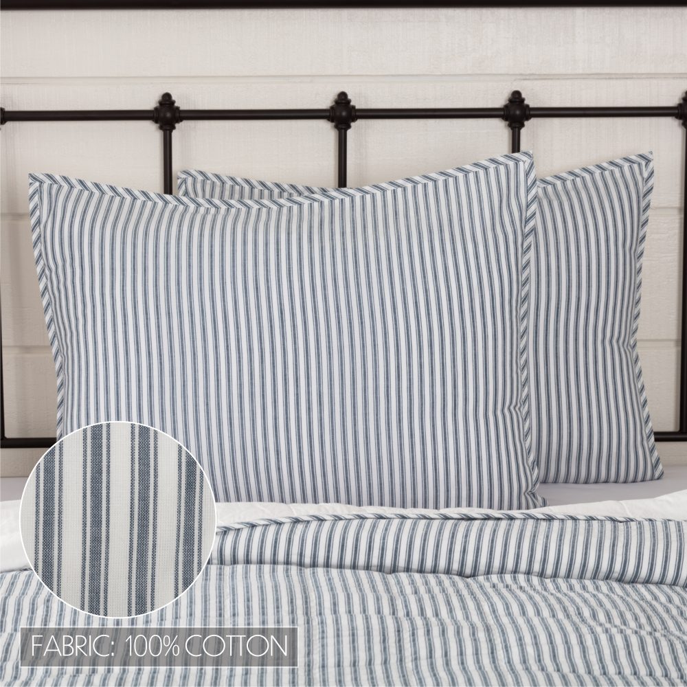 Sawyer Mill Blue Ticking Stripe Standard Sham 21x27 - Image 4