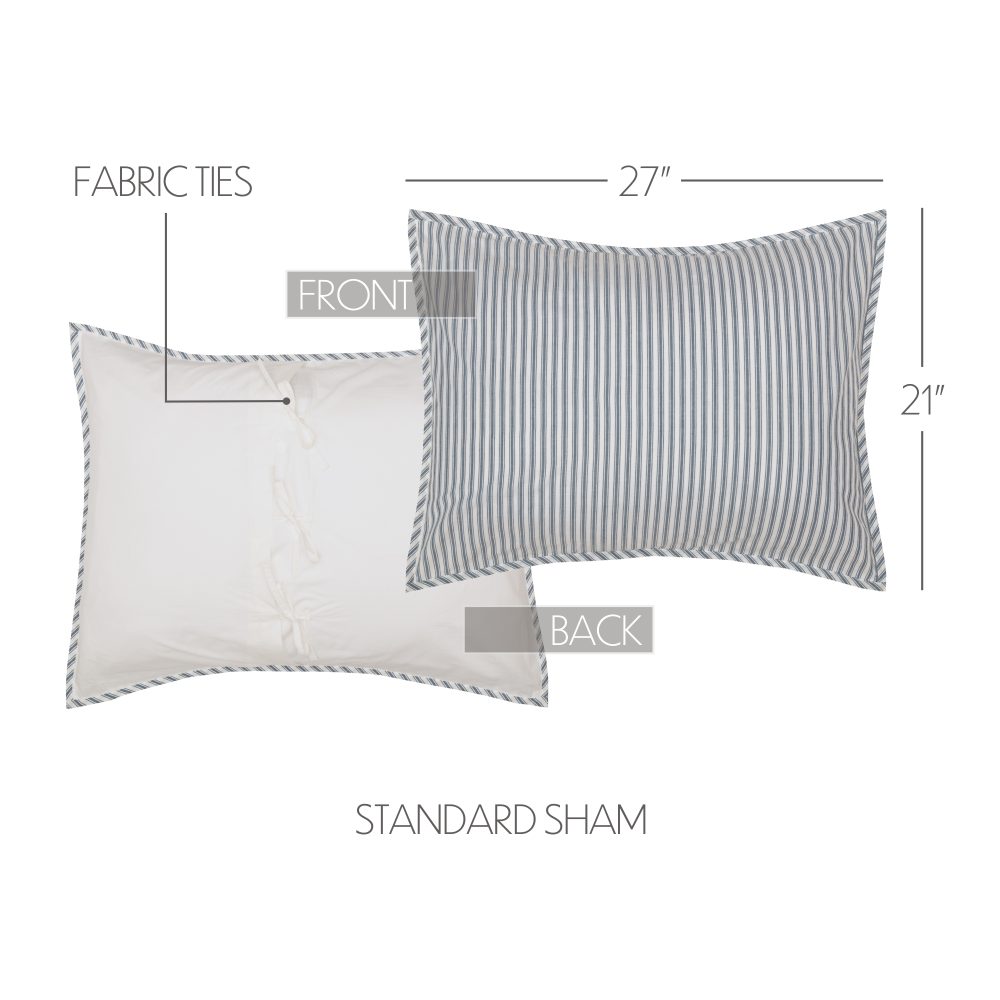 Sawyer Mill Blue Ticking Stripe Standard Sham 21x27 - Image 5