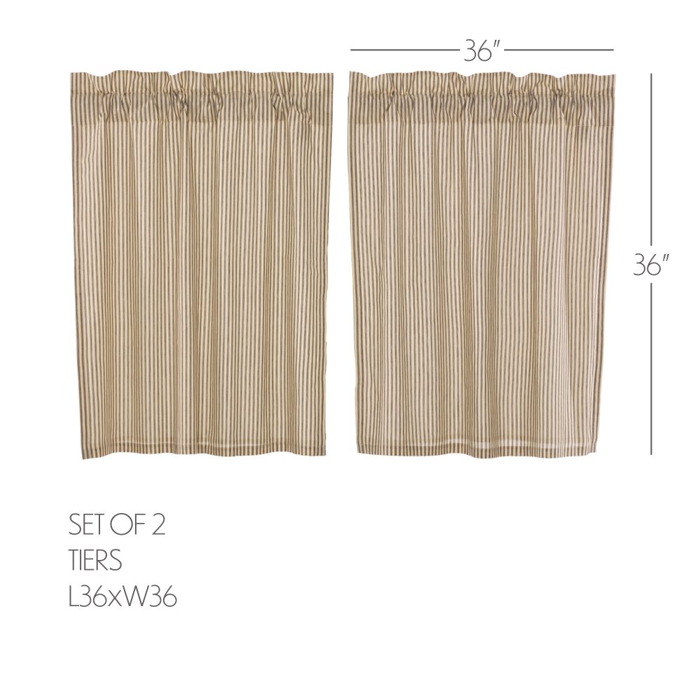 Sawyer Mill Charcoal Ticking Stripe Tier Set of 2 L36xW36 - Image 5