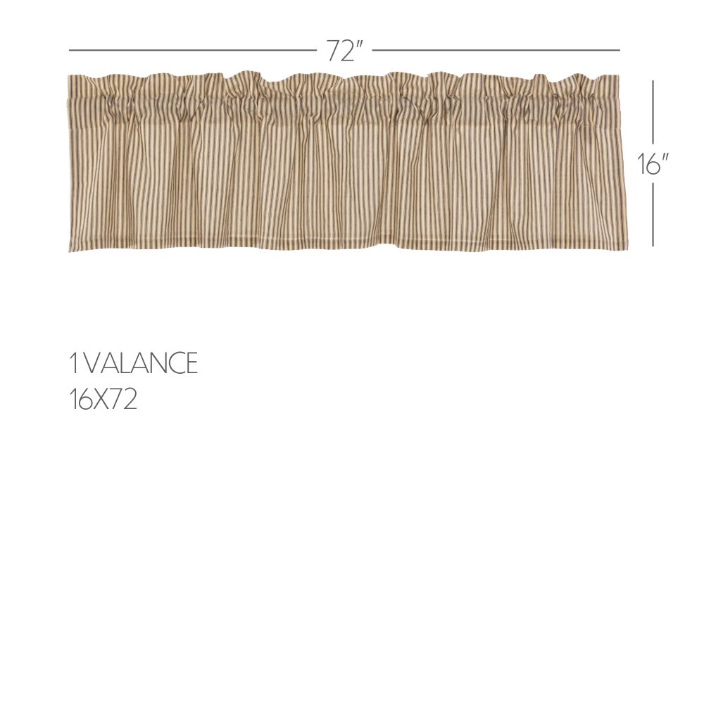 Sawyer Mill Charcoal Ticking Stripe Valance 16x72 - Image 5