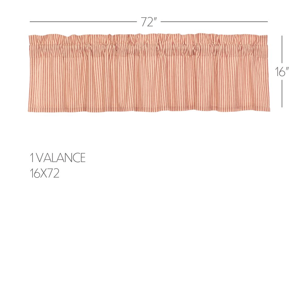 Sawyer Mill Red Ticking Stripe Valance 16x72 - Image 4