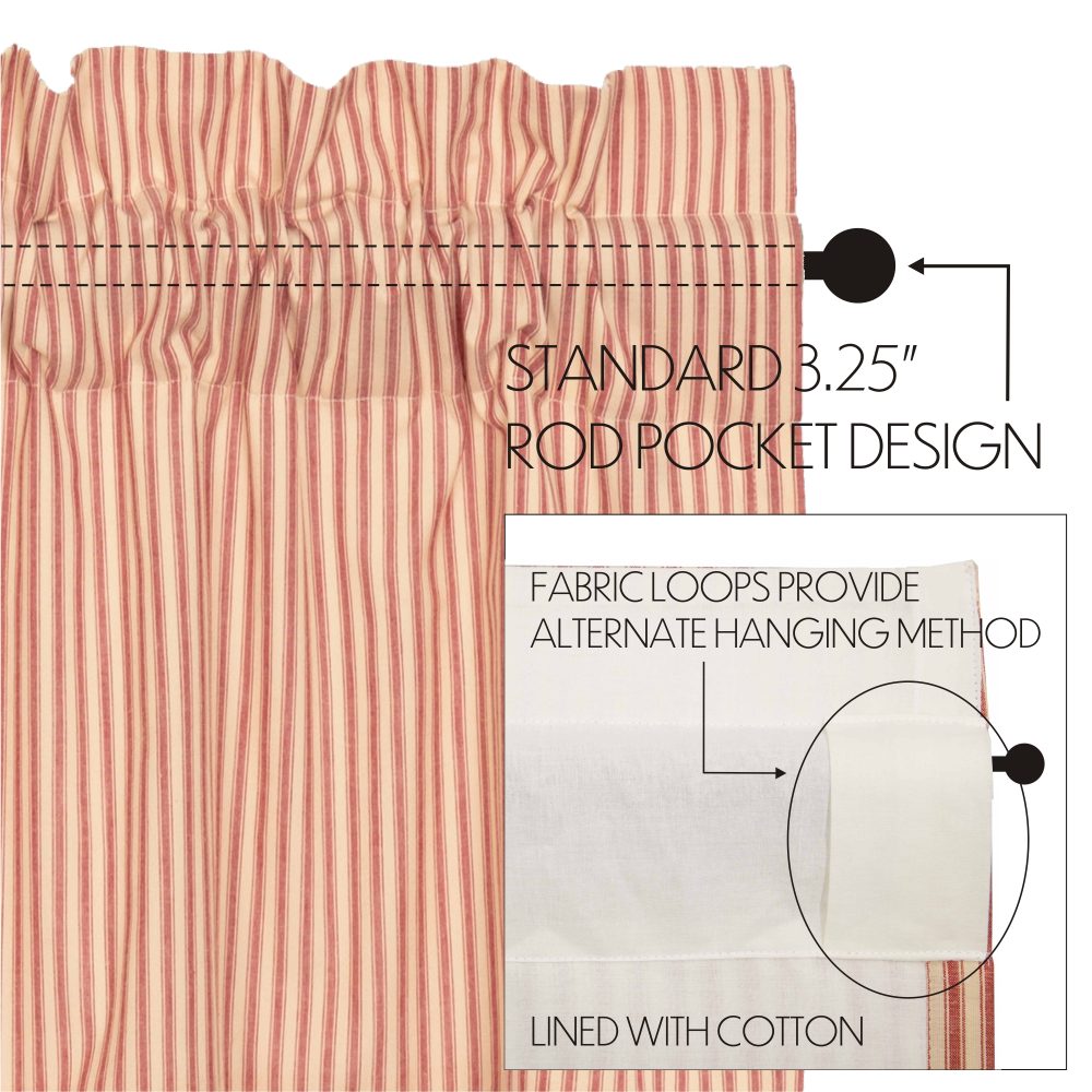 Sawyer Mill Red Ticking Stripe Valance 16x72 - Image 7