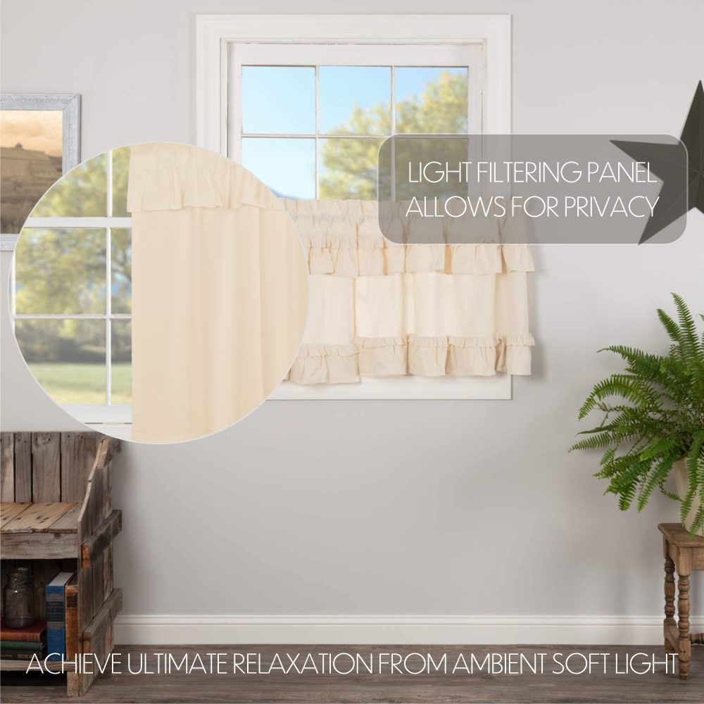 Muslin Ruffled Unbleached Natural Tier Set of 2 L24xW36 - Image 4