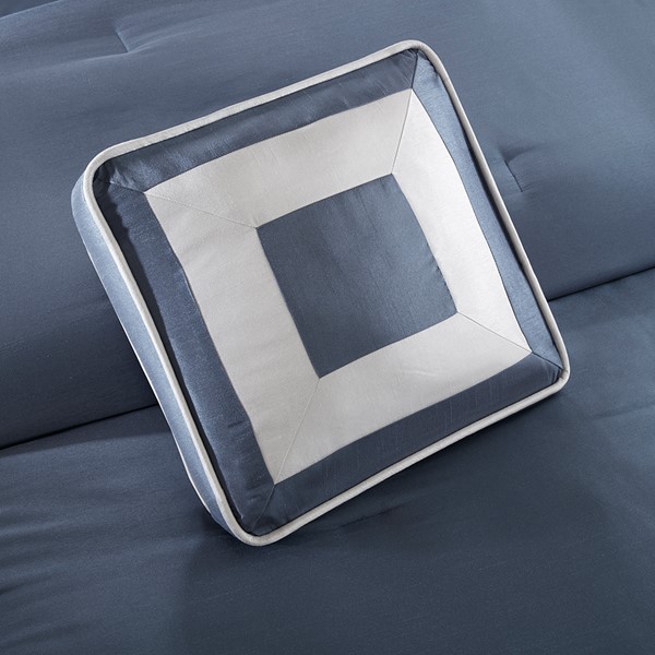 Madison Park Genevieve 7 Piece Comforter Set in Navy, Cal King MP10-4043 - Image 6