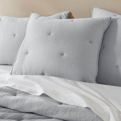 Harbor House Blue Breeze cotton gauze embroidered Euro Sham in Blue, Euro Sham HH11-1892