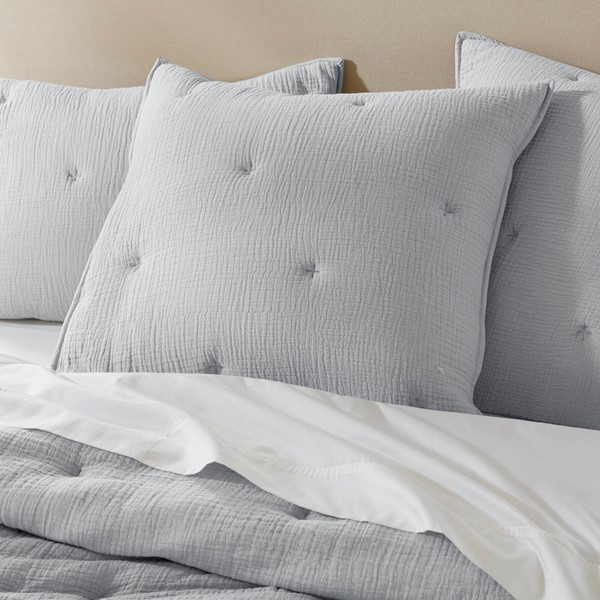 Harbor House Blue Breeze cotton gauze embroidered Euro Sham in Blue, Euro Sham HH11-1892