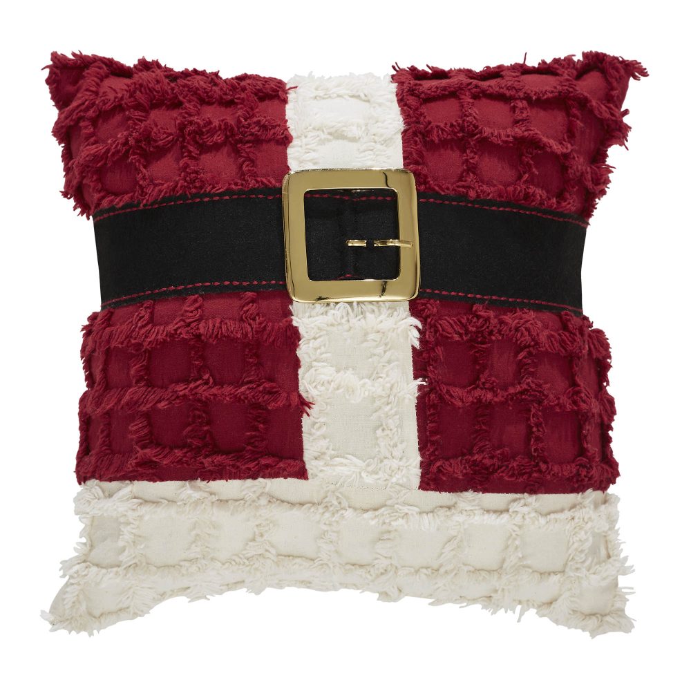 Kringle Chenille Santa Suit Pillow 12x12 - Image 2
