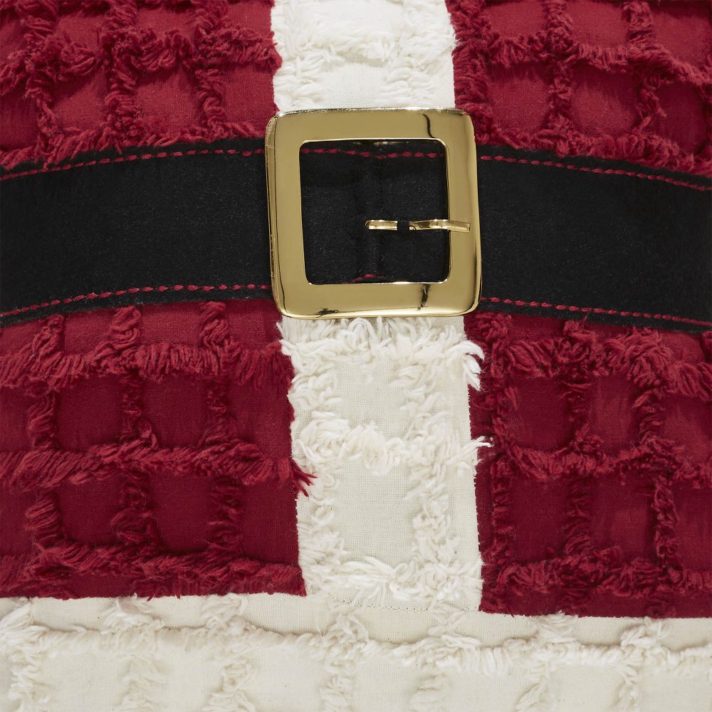 Kringle Chenille Santa Suit Pillow 12x12 - Image 6