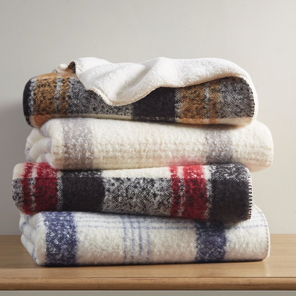 Woolrich Bloomington Faux Mohair to Sherpa Throw in Blue, 50x60" WR50-3968 - Image 6