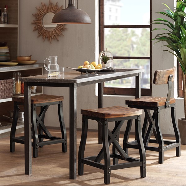 INK+IVY Lancaster Counter Stool with Back in Amber, One Size FPF20-0312 - Image 4