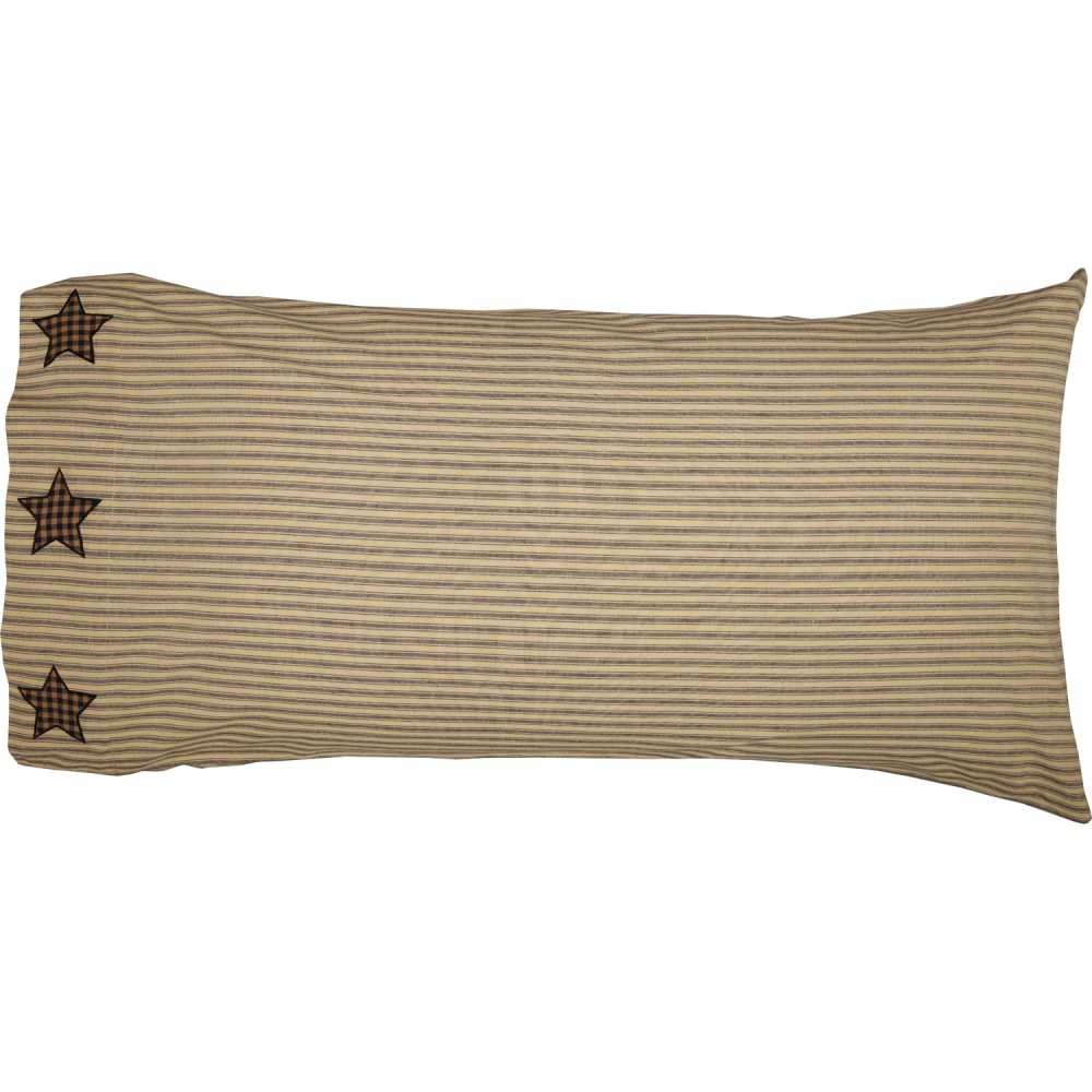 Farmhouse Star King Pillow Case w/Applique Star Set of 2 21x40 - Image 2