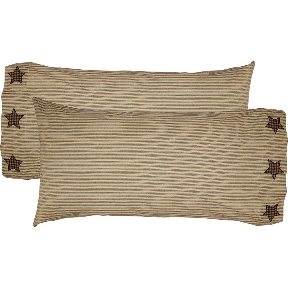 Farmhouse Star King Pillow Case w/Applique Star Set of 2 21x40 - Image 5