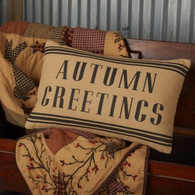 Heritage Farms Autumn Greetings Fall Harvest Decorative Lumbar Throw Pillow 14x22