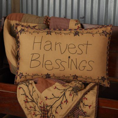 VHC Brands Heritage Farms Harvest Blessings 14x22 Fall Autumn Farmhouse Decorative Throw Pillow