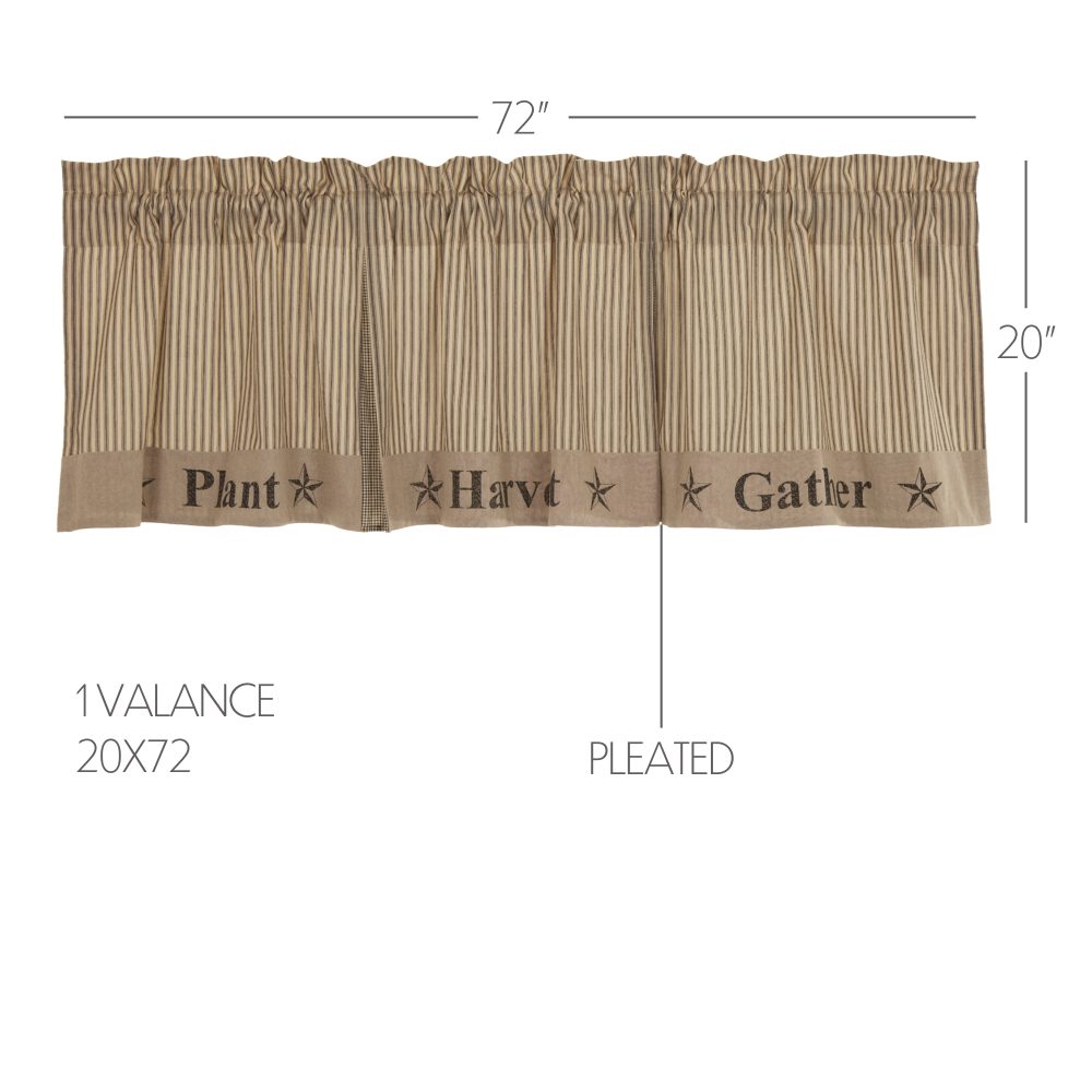 Sawyer Mill Farmhouse Rustic Charcoal Gray Gathered Rod Pocket Valance Window Topper 20x72 - Image 4