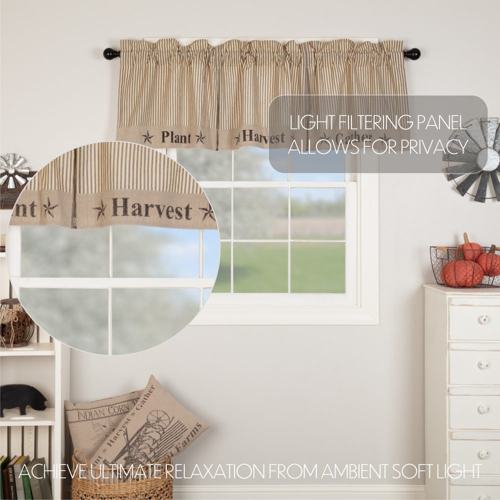 Sawyer Mill Farmhouse Rustic Charcoal Gray Gathered Rod Pocket Valance Window Topper 20x72 - Image 5