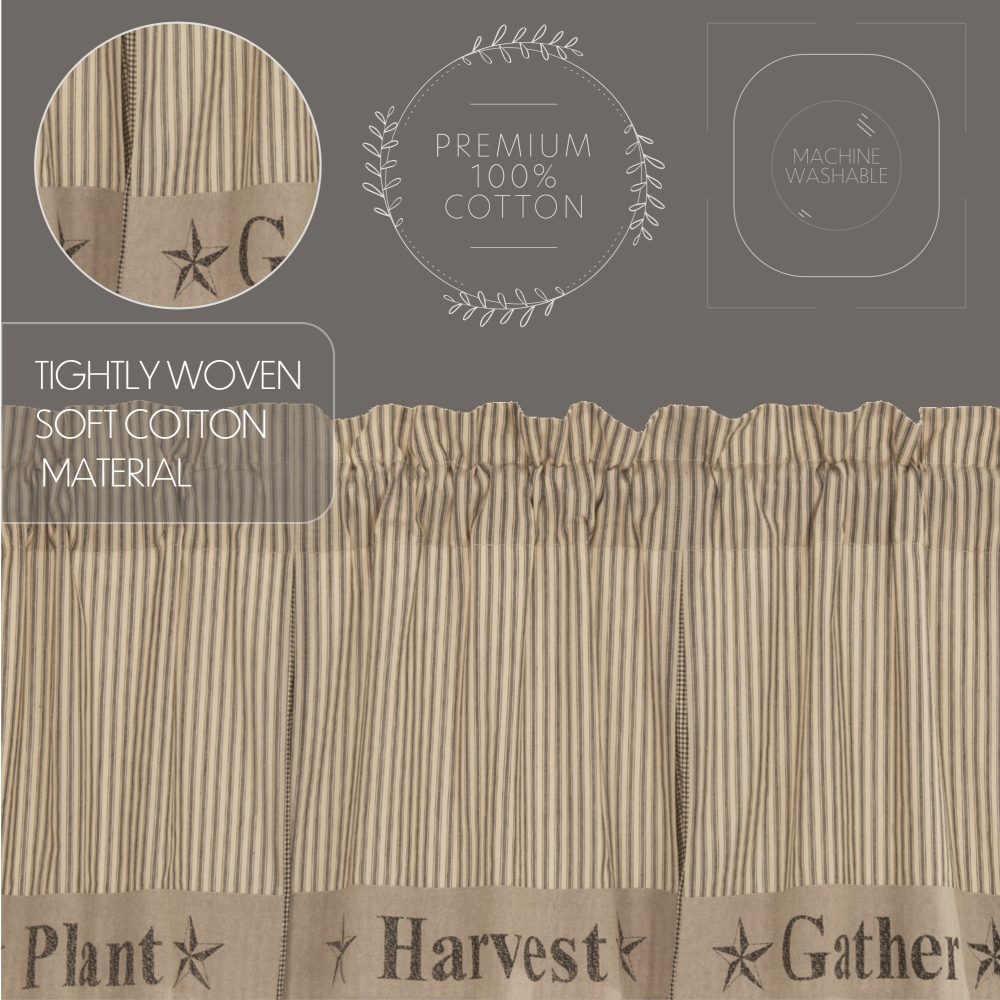 Sawyer Mill Farmhouse Rustic Charcoal Gray Gathered Rod Pocket Valance Window Topper 20x72 - Image 6