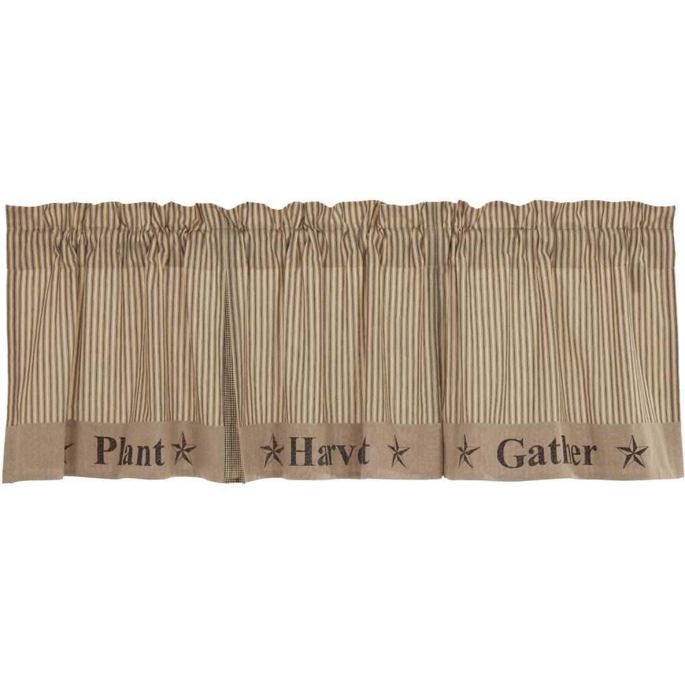 Sawyer Mill Farmhouse Rustic Charcoal Gray Gathered Rod Pocket Valance Window Topper 20x72 - Image 2