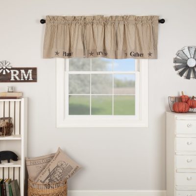 Sawyer Mill Farmhouse Charcoal Gathered Rod Pocket Window Valance 20x90