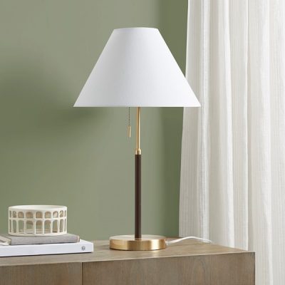 INK+IVY Bromley Two Tone Pull-chain Table Lamp in Gold/Brown, One Size II153-0147