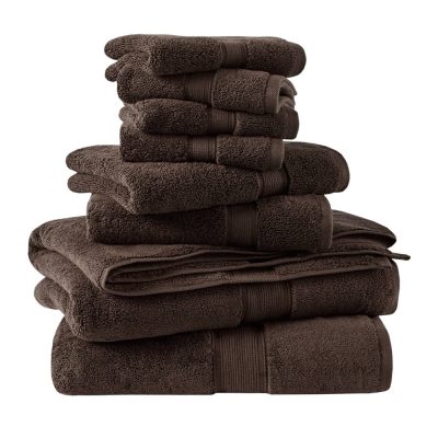 Madison Park Signature 800GSM 100% Cotton 8 Piece Towel Set in Brown, 8-Piece MPS73-196