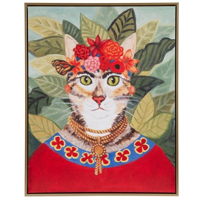 Madison Park Pet Portrait Framed Canvas Wall Art in Bohemian Cat, One Size ID95C-0041