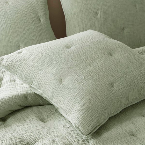 Harbor House Blue Breeze cotton gauze embroidered Euro Sham in Sage, Euro Sham HH11-1891 - Image 6
