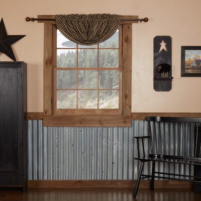 Black Check Balloon Valance 15x60