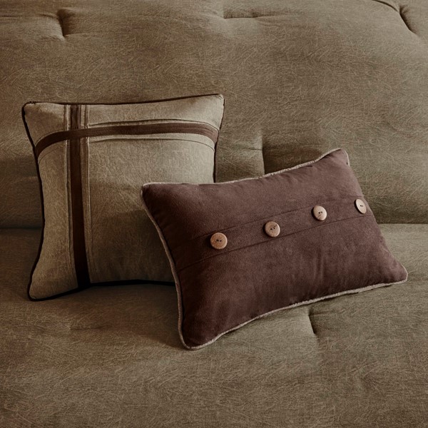 Madison Park Boone 7 Piece Faux Suede Comforter Set in Brown, Cal King MP10-906 - Image 4