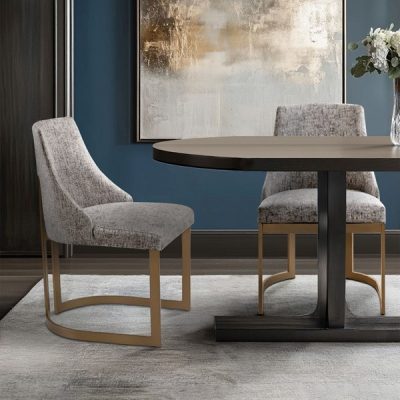 Madison Park Bryce Upholstered Dining Chair (Set of 2) in Grey, Set of 2 MP108-0956