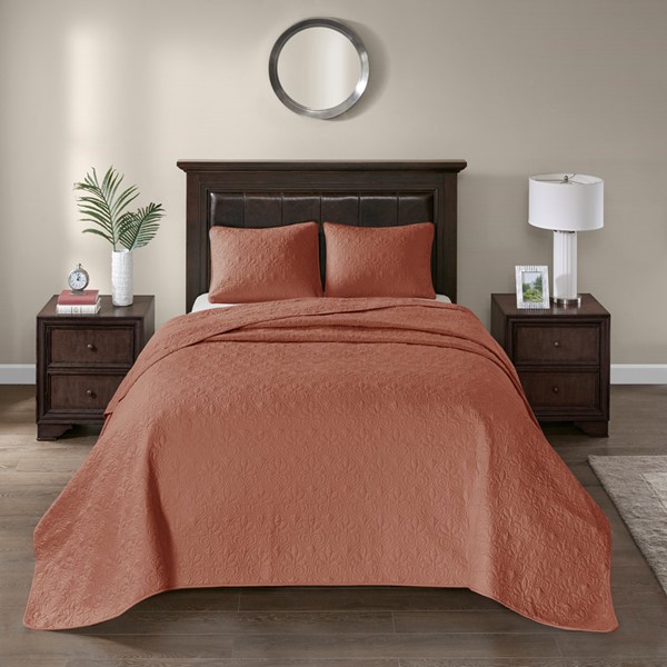 Madison Park Quebec Reversible Bedspread Set in Clay Red, King MP13-8485 - Image 2