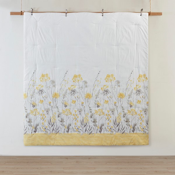 Madison Park Prairie 5 Piece Seersucker Comforter Set with Throw Pillows in Yellow, King/Cal King MP10-8360 - Image 5