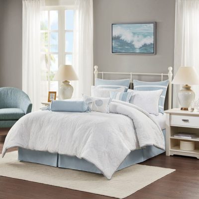 Harbor House Blue Crystal Beach Comforter Set in White, Queen HH10-702