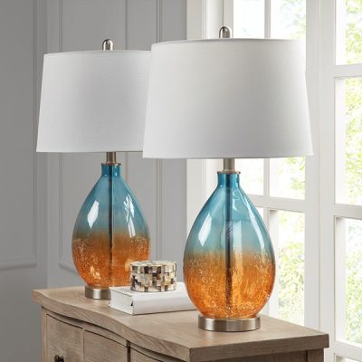 510 Design Cortina Ombre Glass Table Lamp, Set of 2 in Blue, Set of 2 5DS153-0031
