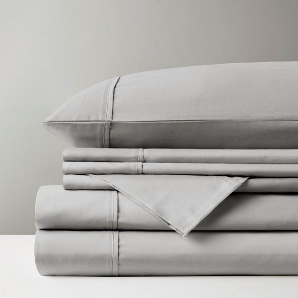 Madison Park 800 Thread Count Cotton Blend Sateen Sheet Set in Grey, Split King MPH20-0019 - Image 3
