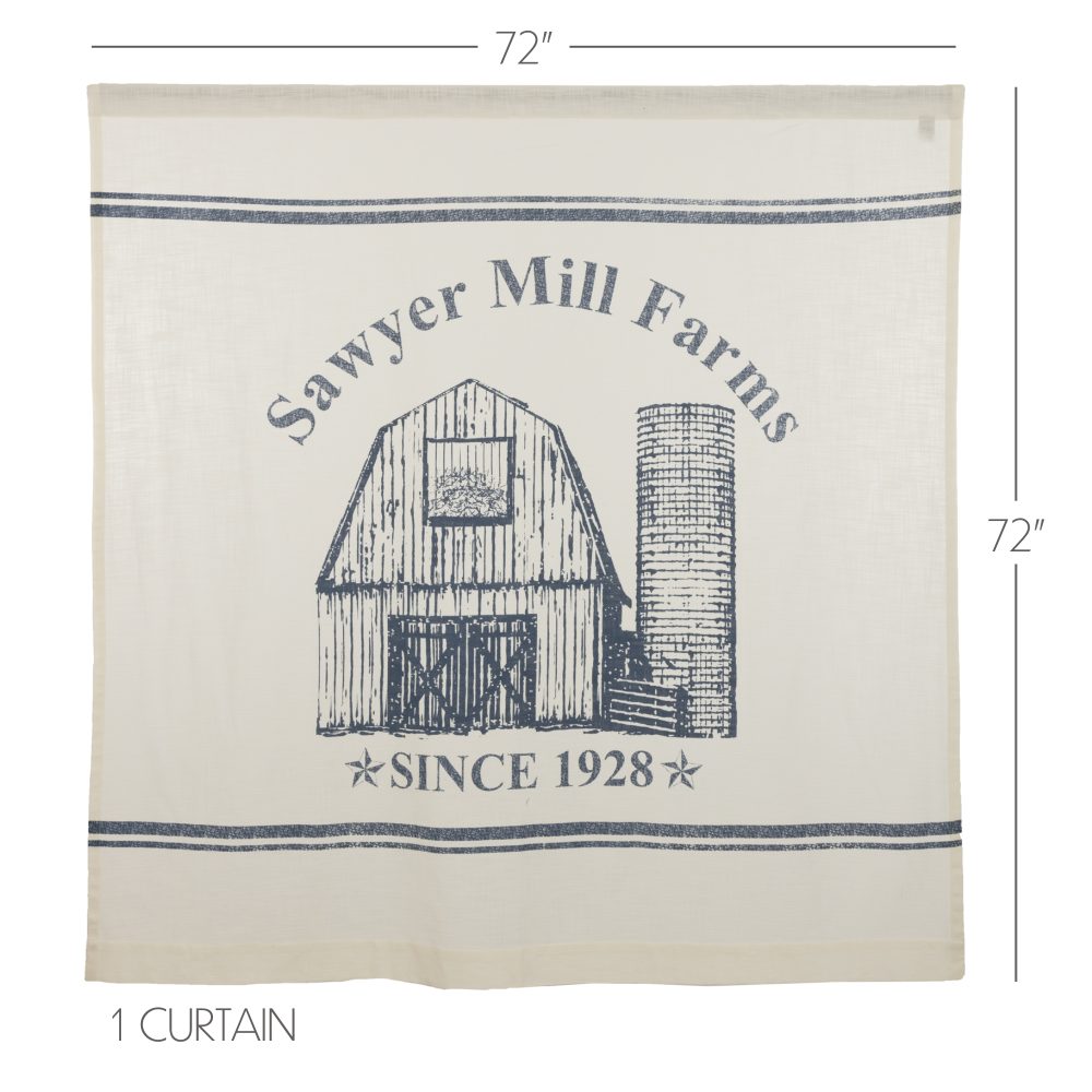 Sawyer Mill Blue Barn Shower Curtain 72x72 - Image 4