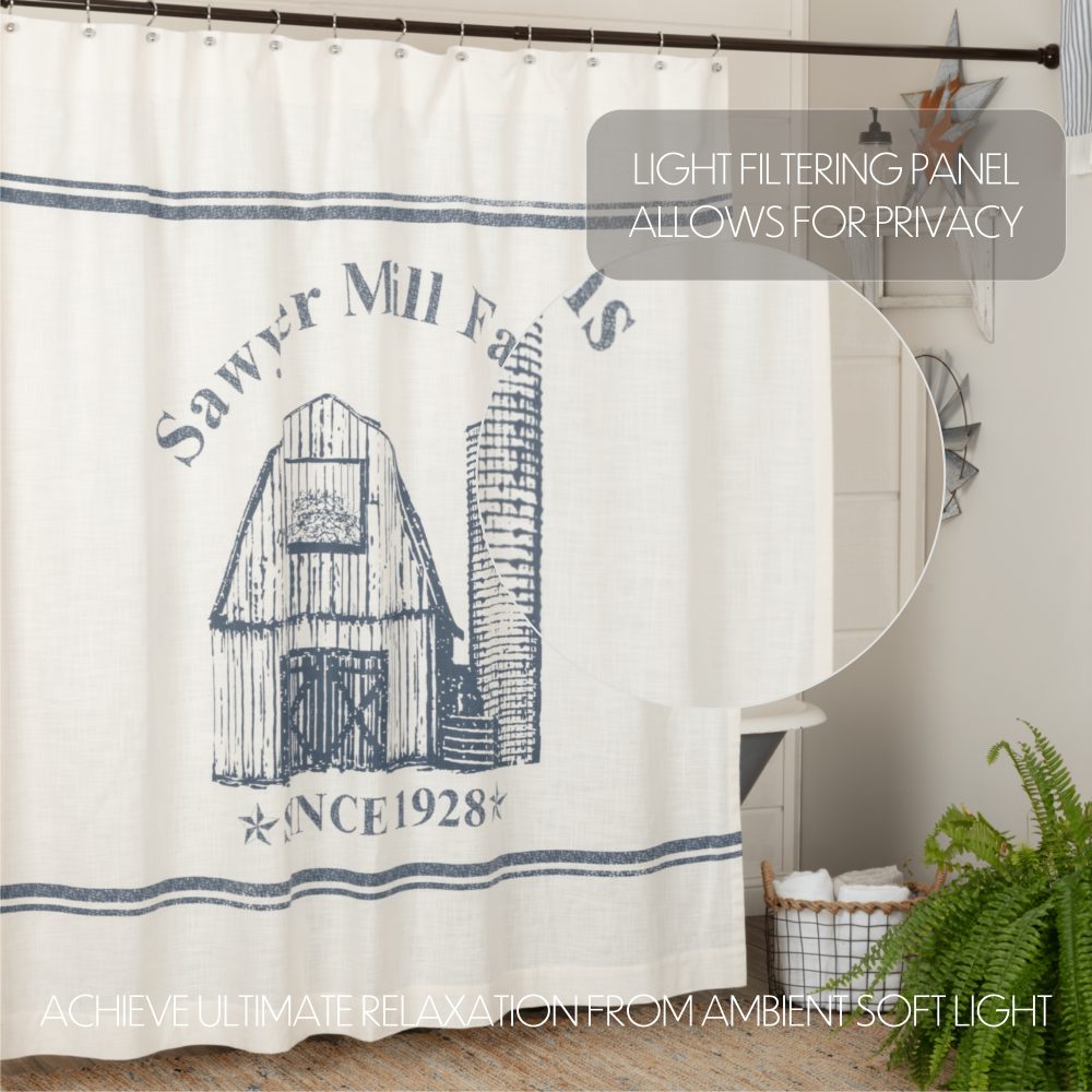 Sawyer Mill Blue Barn Shower Curtain 72x72 - Image 5