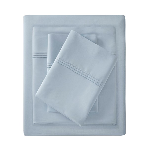 Harbor House 100% Egyptian Cotton Sateen Sheet Set in Blue, Split King HHD20-1966 - Image 5