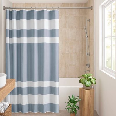 Madison Park Spa Waffle Shower Curtain with 3M Treatment in Blue, 72x78" MP70-8552