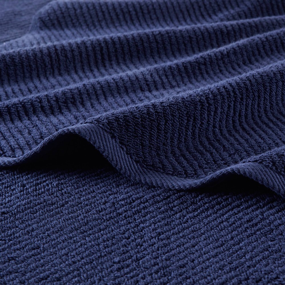 Madison Park Diagonal Ribbed in Navy, 4-Piece MP73-8874 - Image 4