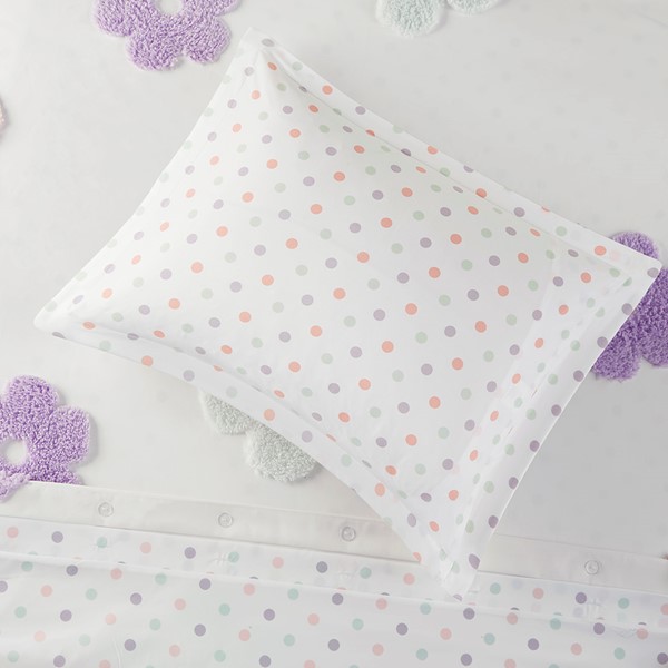 Urban Habitat Kids Gracie Floral Reversible Tufted Chenille Duvet Cover Set in White/Purple, Twin UHK12-0228 - Image 2