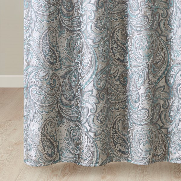 Madison Park Aubrey Jacquard Shower Curtain in Teal, 72x72" MP70-8320 - Image 5