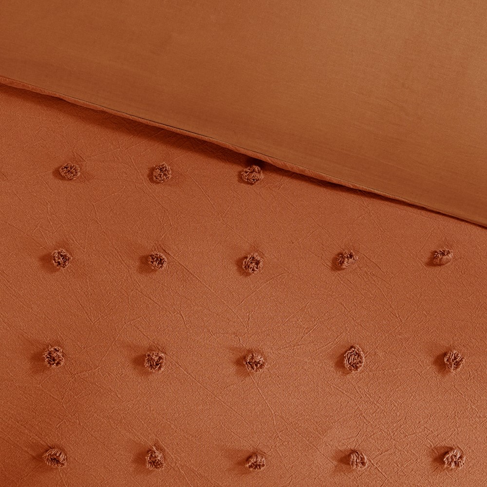 Urban Habitat Brooklyn Cotton Jacquard Duvet Cover Set with Euro Shams and Throw Pillows in Rust, Twin/Twin XL UH12-2497 - Image 6