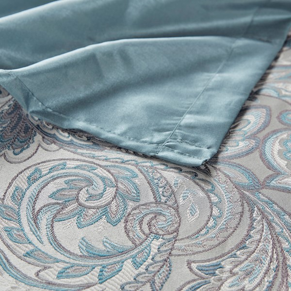 Madison Park Aubrey Jacquard Shower Curtain in Teal, 72x72" MP70-8320 - Image 7