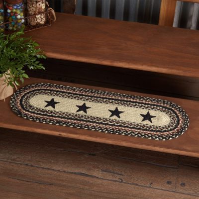 Colonial Star Jute Stair Tread Oval Latex 8.5x27