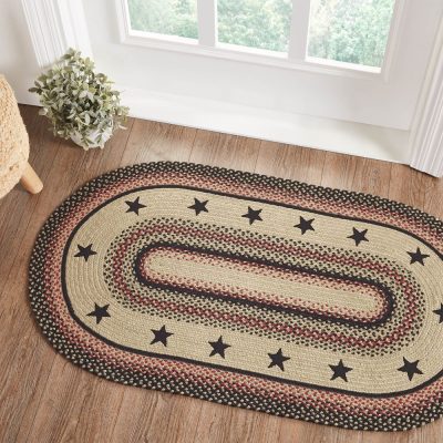 Colonial Star Jute Rug Oval w/ Pad 27x48