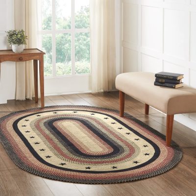 Colonial Star Jute Rug Oval w/ Pad 60x96