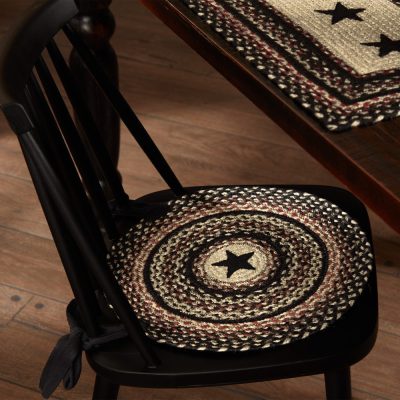 Colonial Star Jute Chair Pad Applique Star 15 inch Diameter